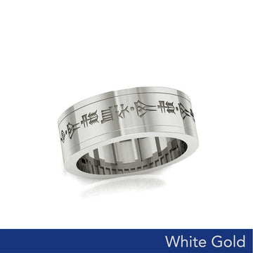 Steve Miller Dumuzid, Dumuzi or Tammuz God White Gold Spinner Ring WRI2482 - Jewelry